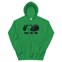 Unisex Hoodie - Peace, Love, Mud