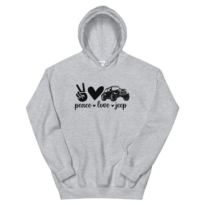 Unisex Hoodie - Peace, Love, Jeep.