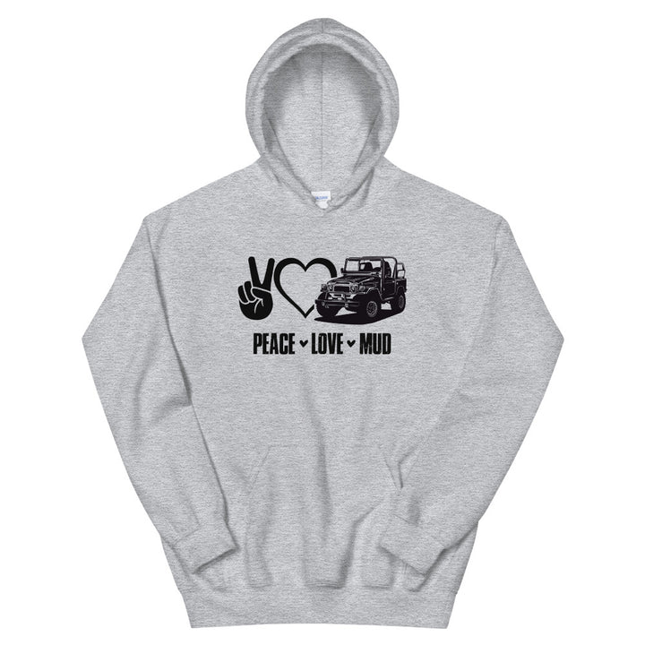 Unisex Hoodie - Peace, Love, Mud