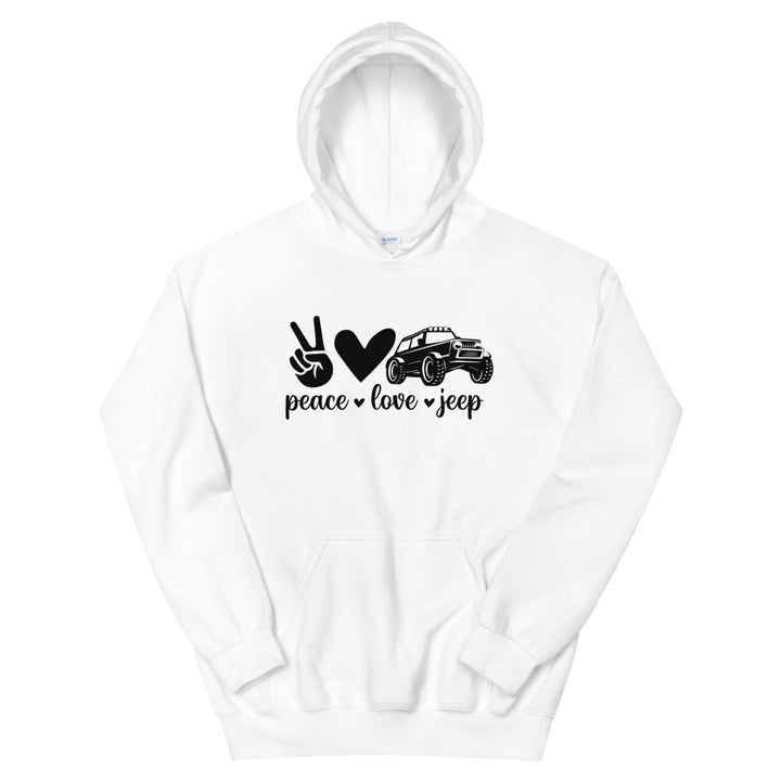 Unisex Hoodie - Peace, Love, Jeep.